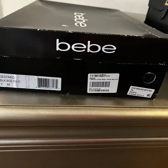 GORGEOUS BEBE Over the Knee Boots High Heels 7M Faux Leather Snake Pattern NIB - Picture 2 of 10